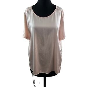 Luisa Cerano Blush Pink Top Round Neck Short Sleeve Classic Pullover Tee Size 14